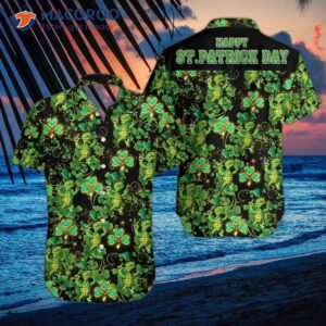 green shamrock turtle happy st patrick s day hawaiian shirts 0