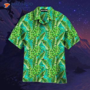 Green Tropical-patterned Hawaiian Shirts