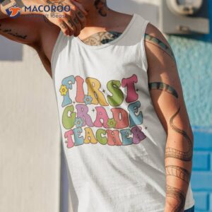 groovy first grade teacher happy day of school kids shirt tank top 1