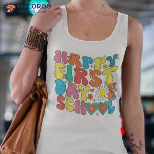 groovy happy first day of school back to teachers shirt tank top 4