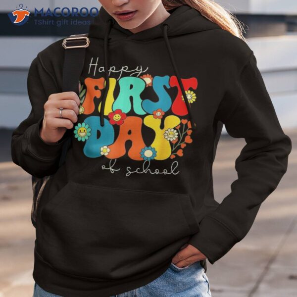 Groovy Happy First Day Of School Teacher Kids Back To Shirt