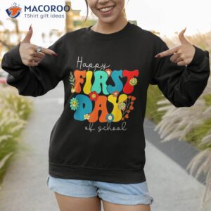 groovy happy first day of school teacher kids back to shirt sweatshirt 1