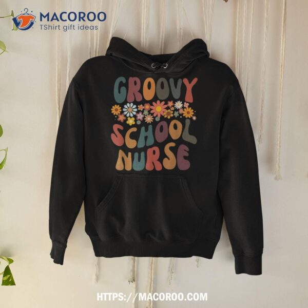 Groovy School Nurse Retro Colorful Design Nursing Shirt