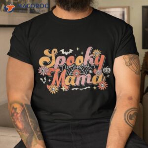 groovy spooky mama retro halloween ghost witchy mom shirt tshirt