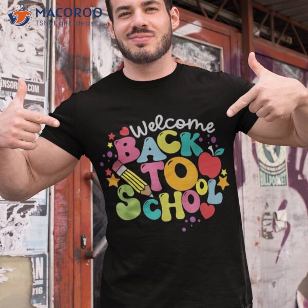 Groovy Teacher Vibes Eletary Retro Welcome Back To School Shirt