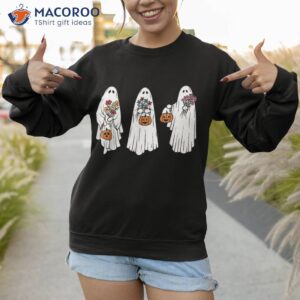groovy vintage floral ghost cute halloween spooky season shirt sweatshirt 1