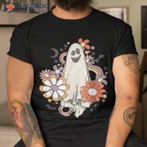 groovy vintage floral ghost cute halloween spooky season shirt tshirt