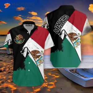 grunge mexican flag hawaiian shirt 1