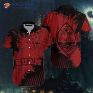 guam coat of arms red hawaiian shirts 0