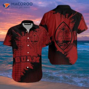 guam coat of arms red hawaiian shirts 1