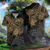 Guam Polynesian Gold Turtle Flowing Hawaiian Shirts