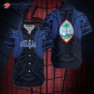 Guam Spirit Polynesian Black And Blue Hawaiian Shirts