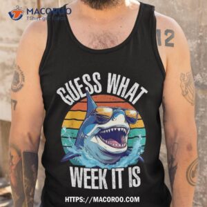 guess what week it is beach vintage funny shark retro summer shirt tank top