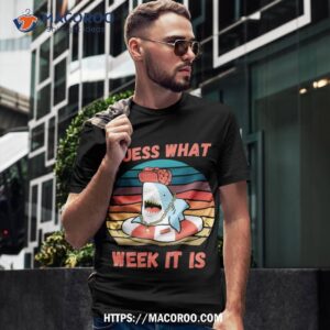 Guess What Week It Is Funny Shark Vintage  Kids Shirt