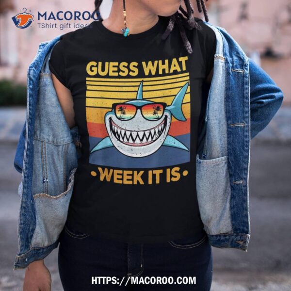 Guess What Week It Is Funny Shark Vintage  Kids Shirt