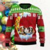 Guinea Pigs Love Moonlit Christmas Ugly Sweaters.
