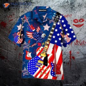 guitar patriot day star american eagle and hawaiian shirts 0