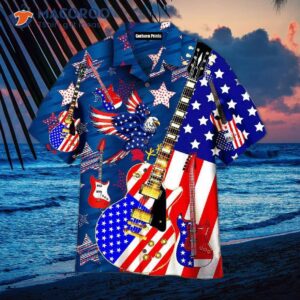 guitar patriot day star american eagle and hawaiian shirts 1