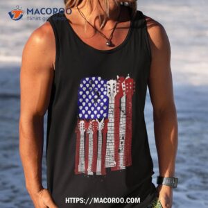 guitar plectrum shirt american flag band gift tank top