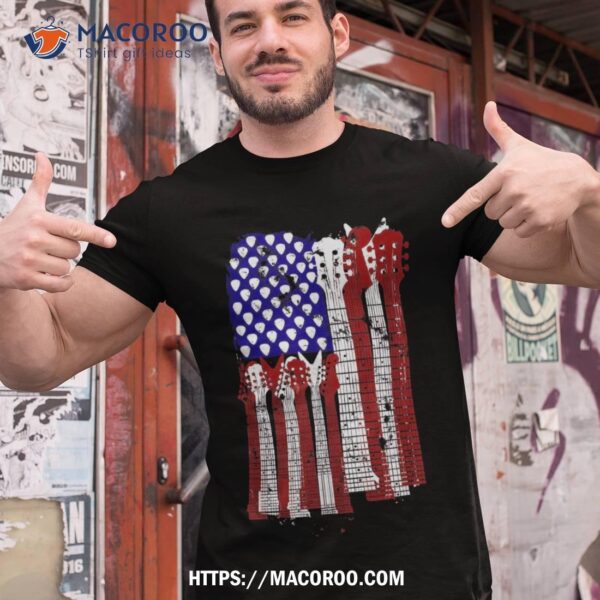 Guitar Plectrum Shirt | American Flag Band Gift