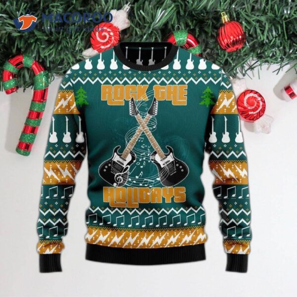 Guitar Rock The Holiday Ugly Christmas Sweater