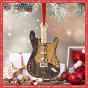 Guitar-shaped Custom Acrylic Christmas Photo Ornament