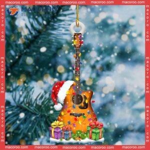 Guitar-shaped Custom Christmas Light Acrylic Ornament
