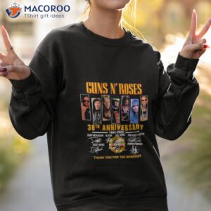 guns nroses 38th anniversary 1985 2023 thank you for the memories signatures shirt sweatshirt 2