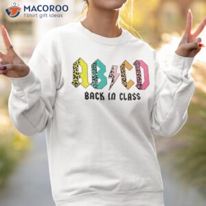 haft leopard abcd back in class teacher to school shirt sweatshirt 2