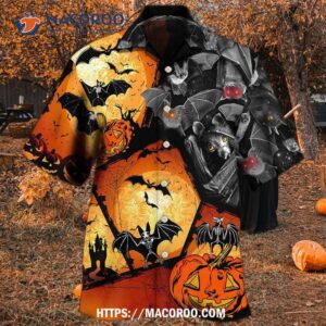 Halloween Bat Pumpkin Scary Hawaiian Shirt 1 halloween bat pumpkin scary hawaiian shirt 1