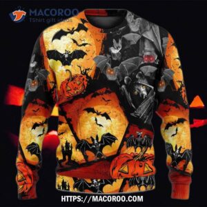 Halloween Bat Pumpkin Scary Sweater 3 halloween bat pumpkin scary sweater ugly christmas sweaters 3