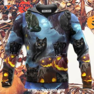 Halloween Black Cat Dark Night 3D Hoodie