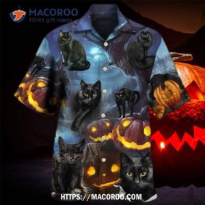 Halloween Black Cat Dark Night Hawaiian Shirt