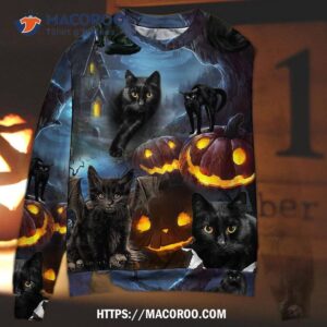 Halloween Black Cat Dark Night Ugly Christmas Sweaters
