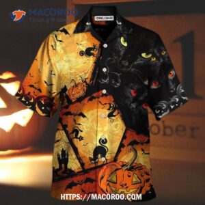 Halloween Black Cat Enjoy Hawaiian Shirt