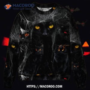 Halloween Black Cat In The Dark Sweater