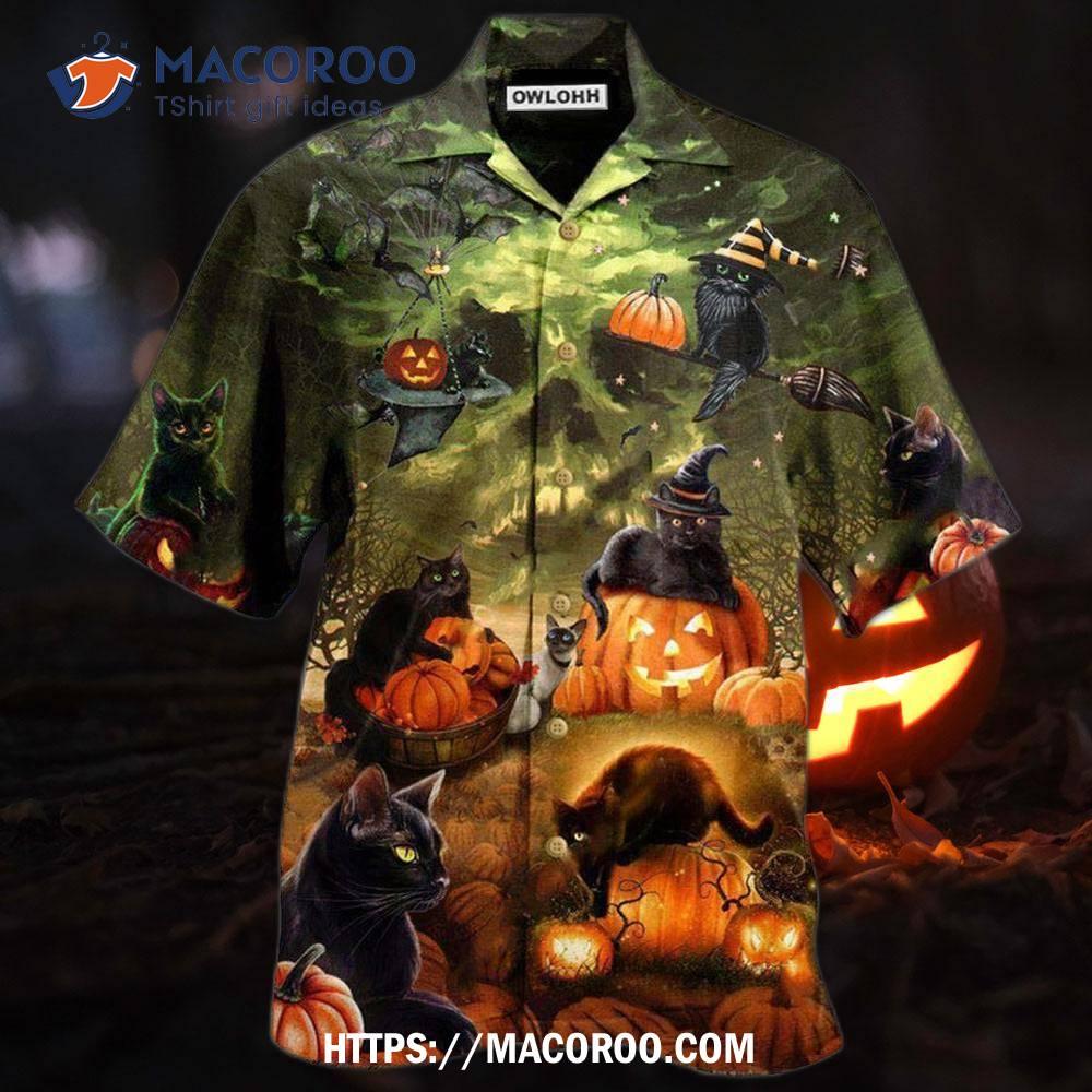 Halloween Black Cat May Luck Be Yours On Hawaiian Shirt Halloween Black Cat May Luck Be Yours On Hawaiian Shirt