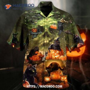 Halloween Black Cat May Luck Be Yours On Hawaiian Shirt 2 halloween black cat may luck be yours on hawaiian shirt 2