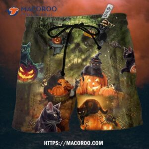 Halloween Black Cat May Luck Be Yours On Night Hawaii Shorts