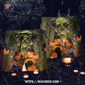 Halloween Black Cat May Luck Be Yours On Night Hawaii Shorts