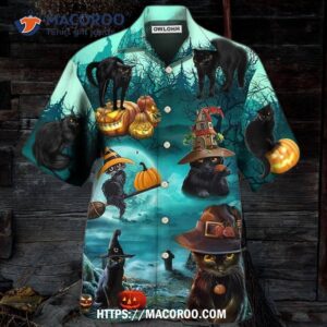 Halloween Black Cat Pumpkin Scary Hawaiian Shirt