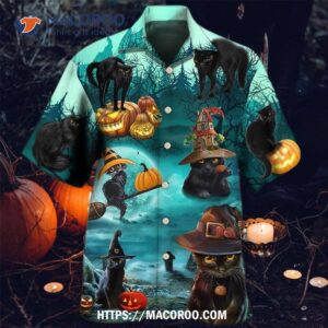 Halloween Black Cat Pumpkin Scary Hawaiian Shirt
