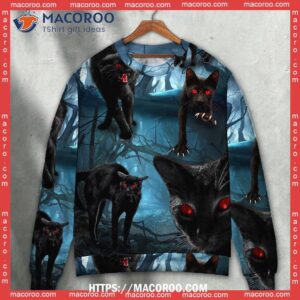 halloween black cat scary couples christmas sweaters 1