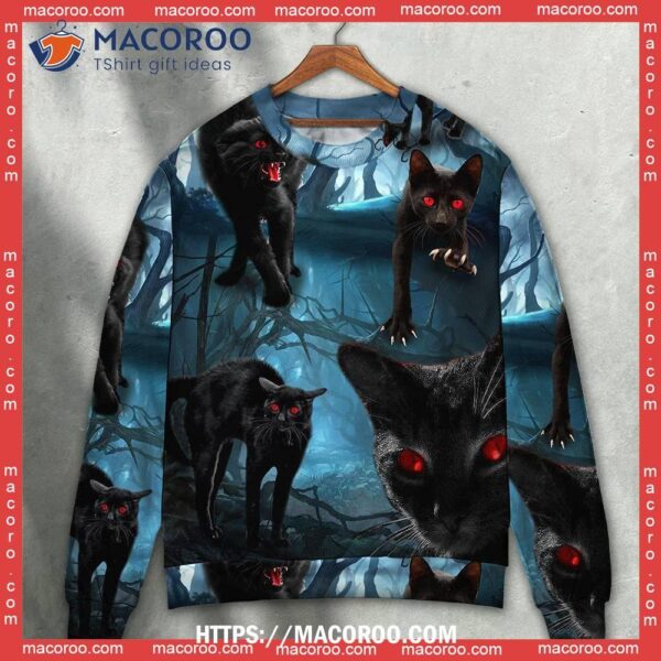 Halloween Black Cat Scary, Ugly Cat Sweater