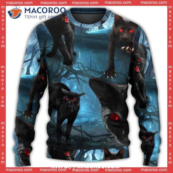 Halloween Black Cat Scary, Ugly Cat Sweater