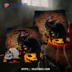 Halloween Black Cat Scary Pumpkin Hawaii Shorts