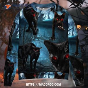 halloween black cat scary ugly christmas sweaters 0