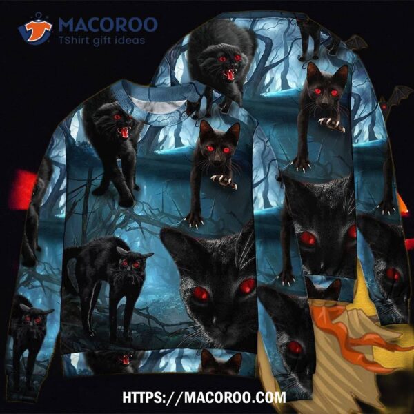 Halloween Black Cat Scary Ugly Christmas Sweaters