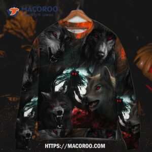 Halloween Black Wolf In The Dark Sweater