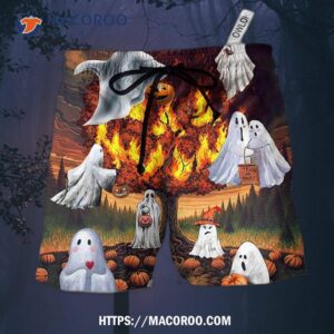 Halloween Boo Pumpkin Burning Scary Hawaii Shorts